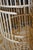 Wood Vintage Tall White Fern Head Round Wicker Hanging Bird Cage W/ Single Door For Sale - Image 7 of 17