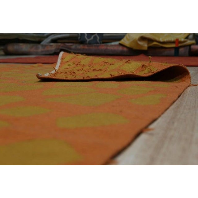 6x8 Coral Flat Weave Wool Fading Pebbles Geometric Modern Carpet Rug For Sale - Image 4 of 4