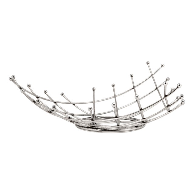 Mid-Century Modern Chrome Wire Fruit Bowl, 1970s For Sale
