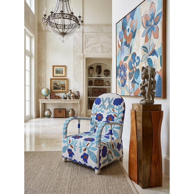 2000 - 2009 Vintage Hand-Beaded Yoruba Tribal Armchair For Sale - Image 5 of 12