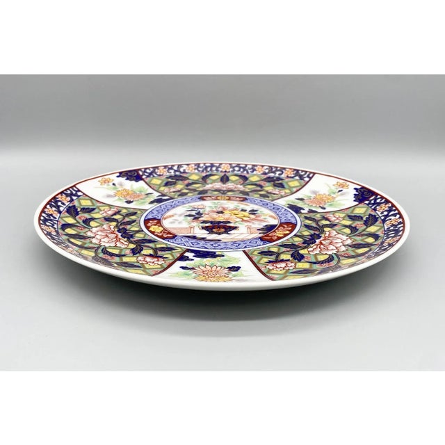 Blue 20th C. Japanese Imari Charger Plate – Porcelain Platter – Asian Traditional / Decorative For Sale - Image 8 of 11