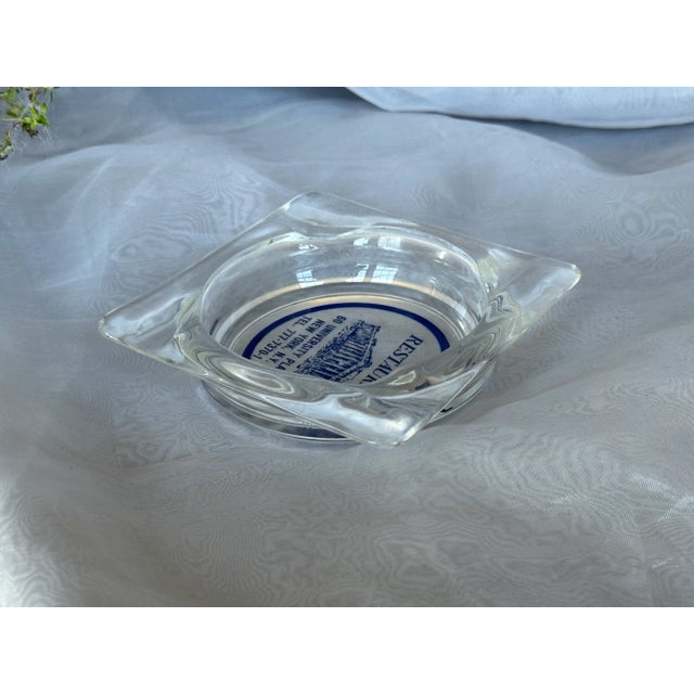 Vintage New York City Glass Restaurant Ashtray For Sale - Image 4 of 9