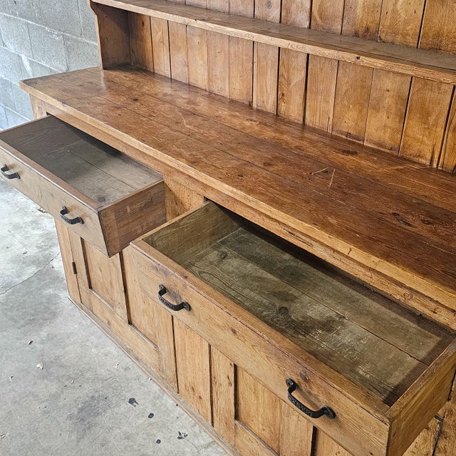 Wood Antique English Pine Kitchen Hutch or Dresser - Circa 1890 For Sale - Image 7 of 12