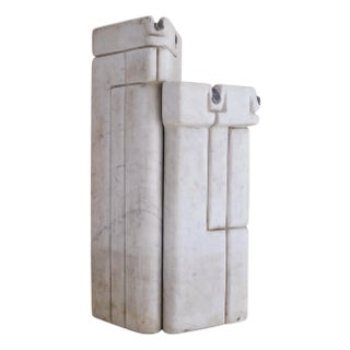 1980s Carrara Marble Fountain or Sculpture in the Manner of Paul Brandenburg For Sale