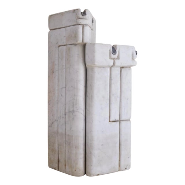 1980s Carrara Marble Fountain or Sculpture in the Manner of Paul Brandenburg For Sale