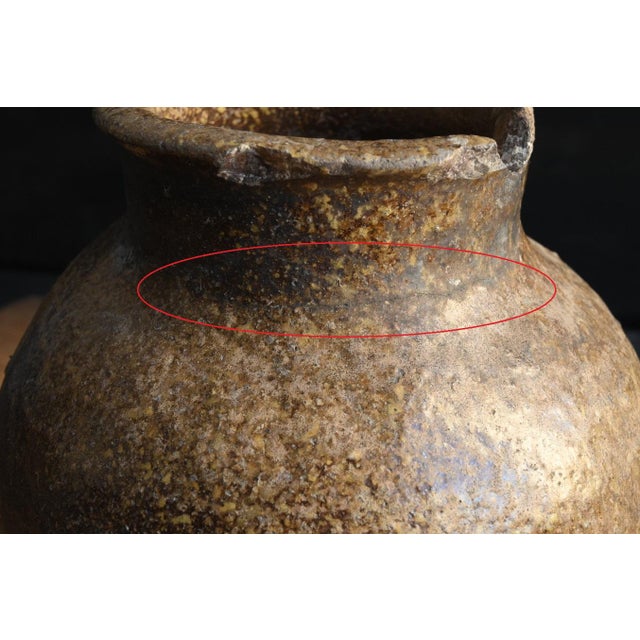 Japanese Antique Pottery Jar 15th-16th Century/ Wabi-Sabi Jar/Tokoname Vase For Sale - Image 15 of 18