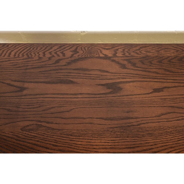 Late 20th Century Stickley Style Mission Oak Arts & Crafts Harvest Farmhouse Dining Table, Newly Refinished For Sale In South Bend - Image 6 of 11