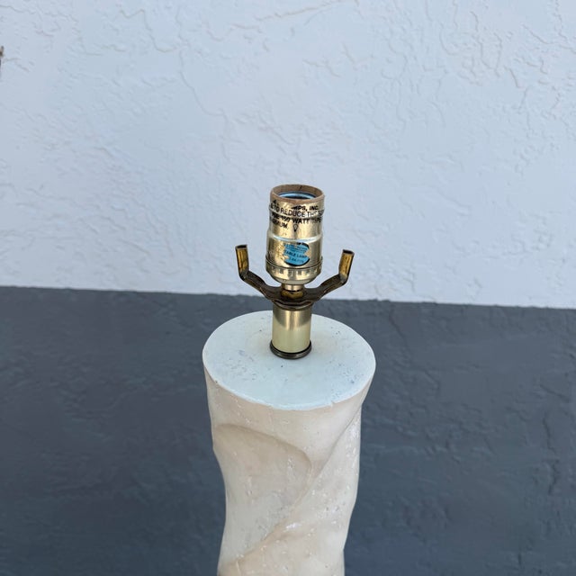 Cream Postmodern Cream Twisted Plaster Floor Lamp For Sale - Image 8 of 8