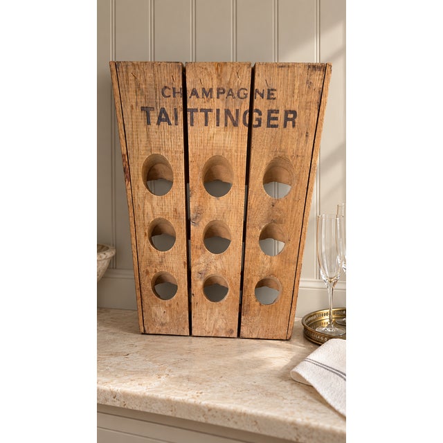 Bring the character of a French wine cellar to your home with this rustic vintage wooden champagne riddling rack. Three...