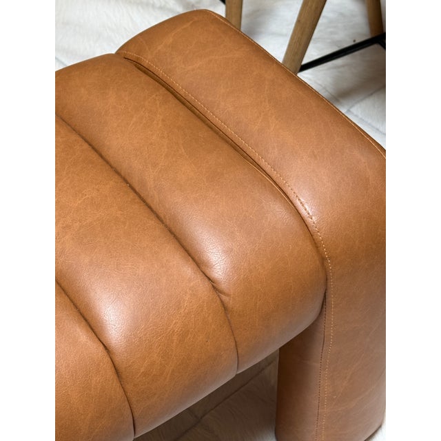2020s Contemporary Channel-Tufted Upholstered Bench For Sale - Image 5 of 12