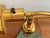 1980s Art Deco Revival Marble and Brass Bankers Lamp For Sale - Image 10 of 11