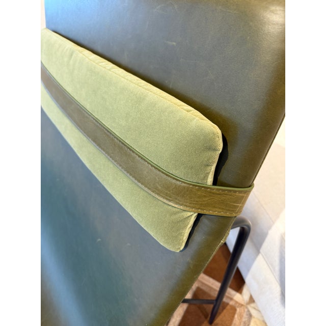 Blu Dot Blu Dot Deep Thought Leather Lounge Chair, Loden Green For Sale - Image 4 of 12