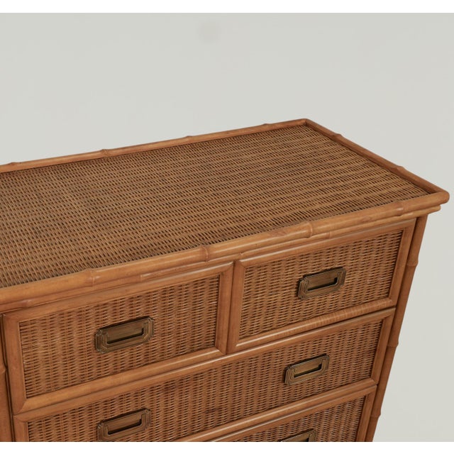 Vintage Faux Bamboo and Wicker Cabinet Chest by American of Martinsville For Sale - Image 12 of 16