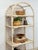 Vintage Arched Blonde Rattan Lattice Etagere Coastal Boho Hollywood Regency For Sale - Image 12 of 16