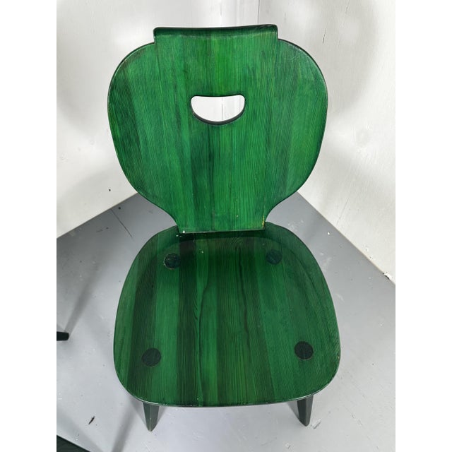 Swedish Green Pine Chairs from Svensk Fur, 1950s, Set of 4 For Sale - Image 6 of 11