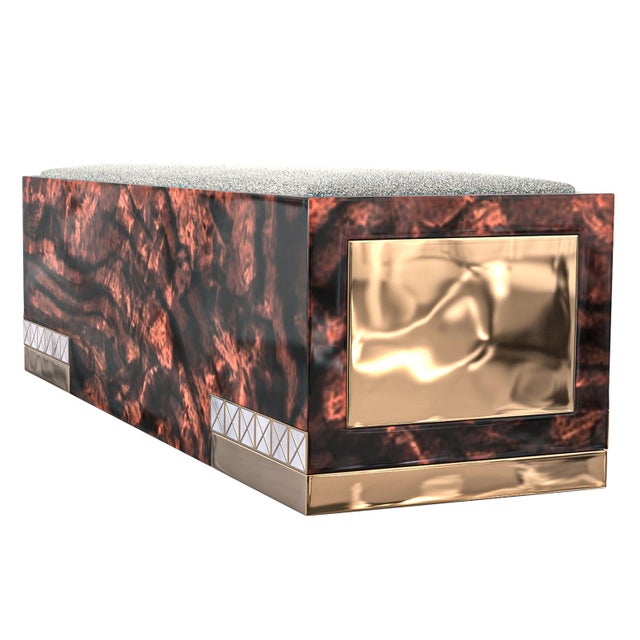 "La Perla Prescelta" Bench Together With "The Art of Mother of Pearl Inlay" For Sale - Image 4 of 7