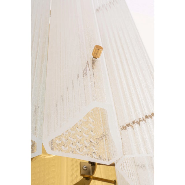 1960s Huge Triangular Frosted Glass Wall Sconces from Limburg, Germany, 1960s, Set of 2 For Sale - Image 5 of 14