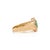 Metal Vintage-Inspired Oval Emerald Diamond Halo Signet Ring Size 9 in 14k Yellow Gold For Sale - Image 7 of 17