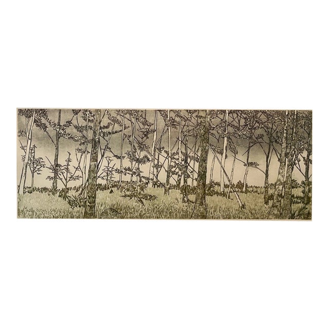 Ruth Leaf "Ballet for 26 Trees" Etching 29x22 Studio Print BFK Rives Paper Art For Sale