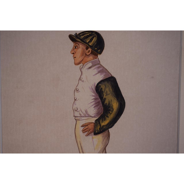 Fred Barrett Jockey Derby Winner 108 Wins 1889 Watercolour by Astor For Sale - Image 4 of 5