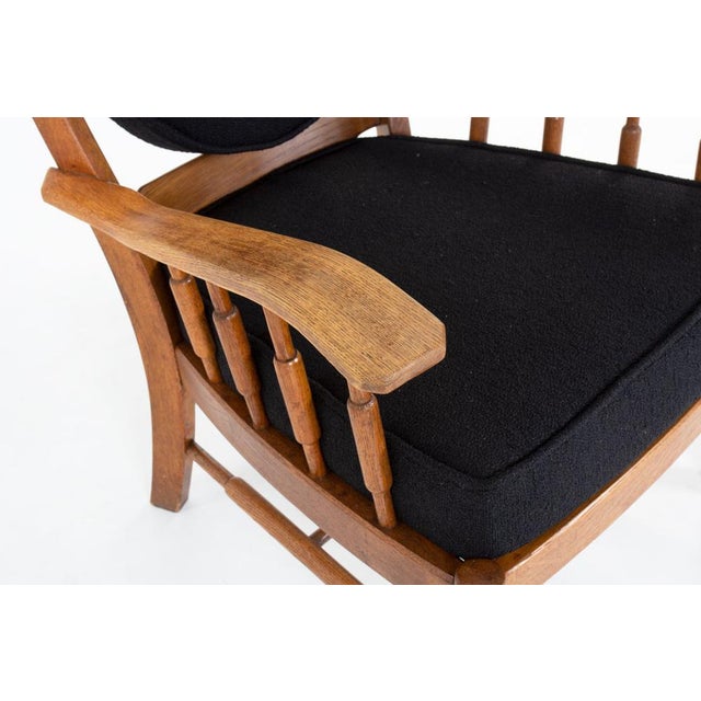 Set of Vintage Armchairs in Oak and Terry Fabric, 1950 For Sale - Image 11 of 14