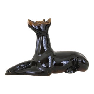 1980s Mid-Century Modern Ceramic Dog Sculpture For Sale