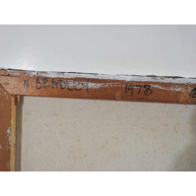 Textile 1978 Impressionist Snowy Winter Landscape Painting For Sale - Image 7 of 8