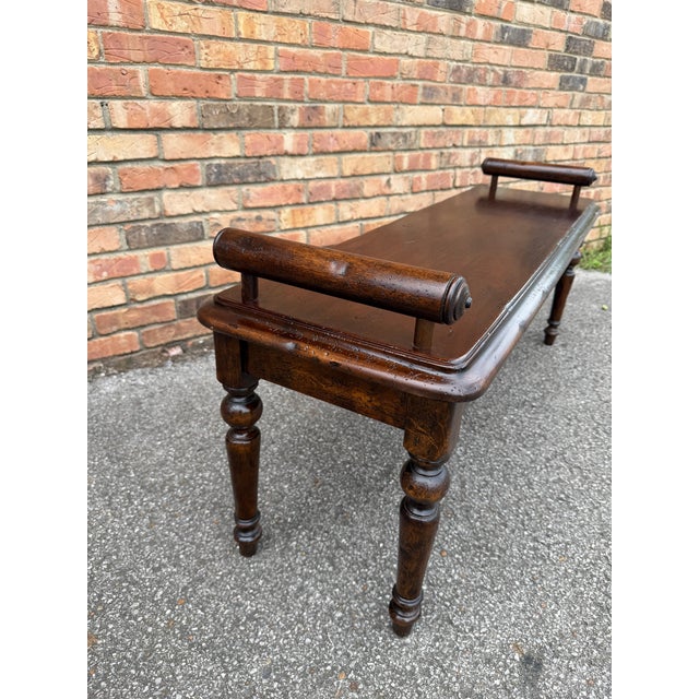 Brown Vintage Hall Bench For Sale - Image 8 of 9