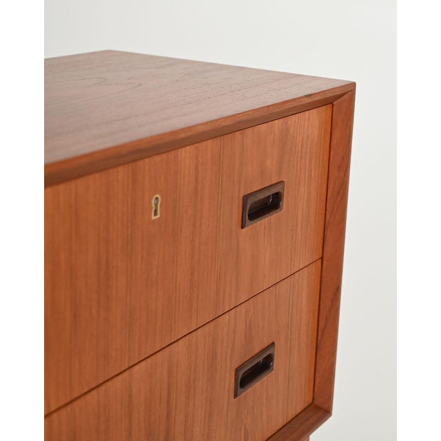 Brown Scandinavian Teak Bedside Table with Two Drawers, 1960s For Sale - Image 8 of 10