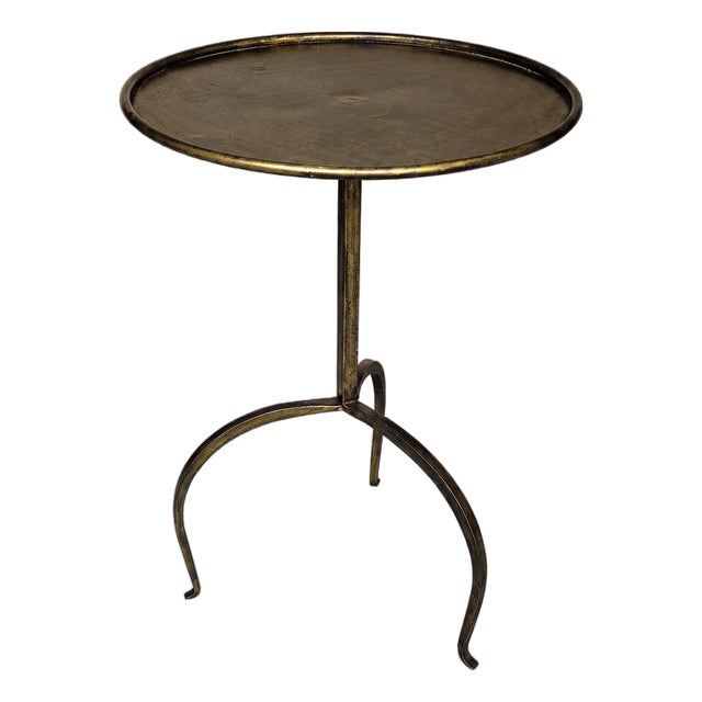 Spanish Iron Drinks Table With Dark Gold Patina For Sale