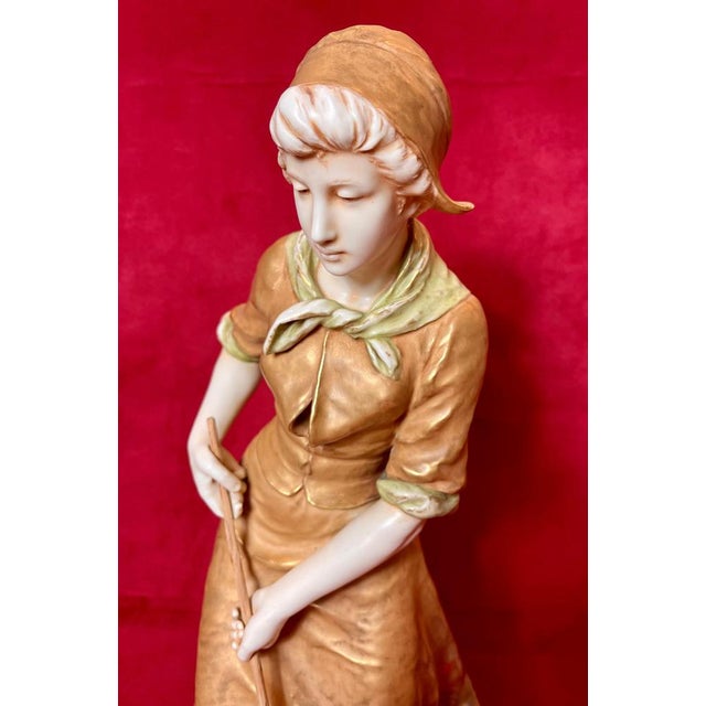 Fisherwoman with the Royal Dux Bohemia porcelain landing net. It is in very good condition. This piece is attributed to...