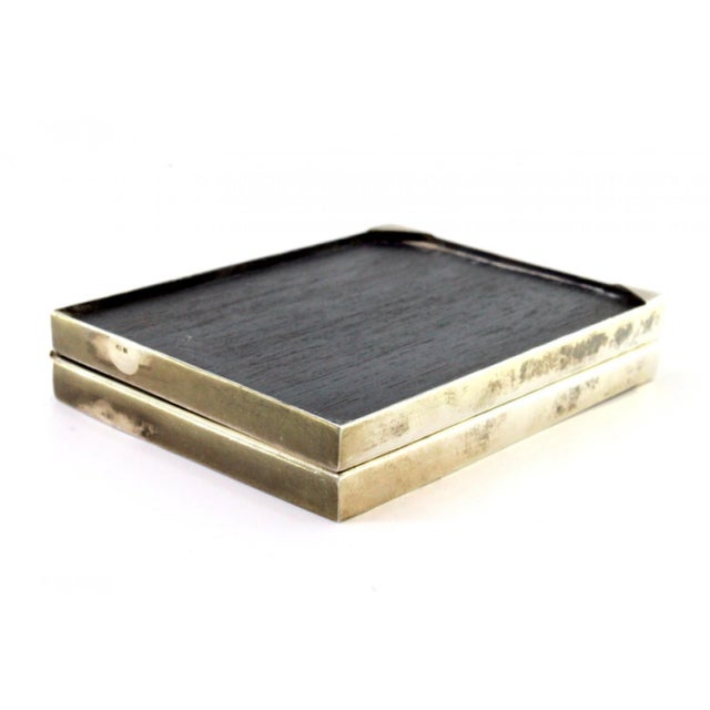 Silver Double Frame in Silver Lined with Wood For Sale - Image 8 of 9