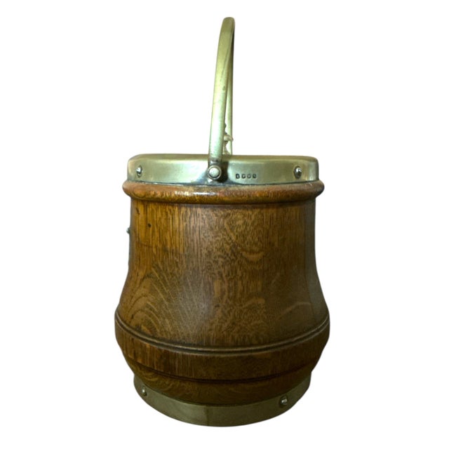 1900 - 1909 Antique English Oak Biscuit Barrel C. 1890-1910 For Sale - Image 5 of 8