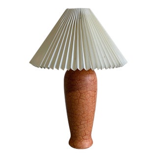 Mid 20th Century Mid-Century Modern Orange Ceramic Table Lamp For Sale