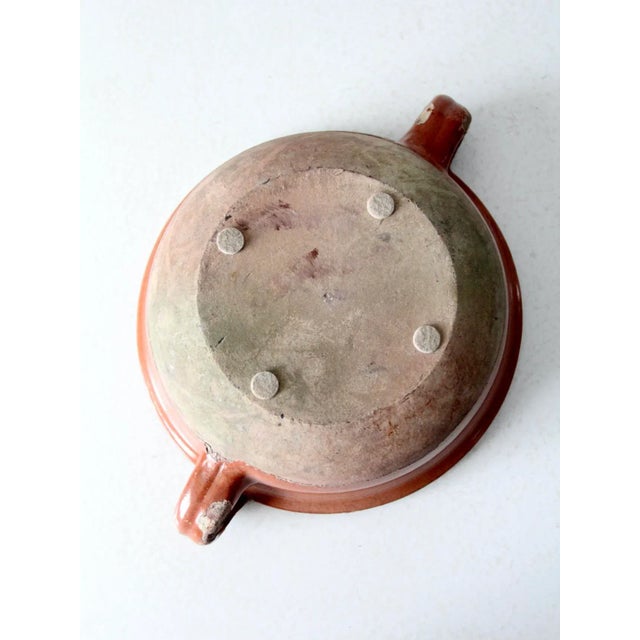 Antique Pottery Bowl With Handles For Sale - Image 10 of 11