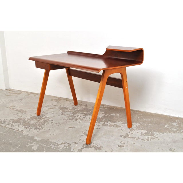 Vintage Teak Bent Desk, 1980s For Sale - Image 10 of 16