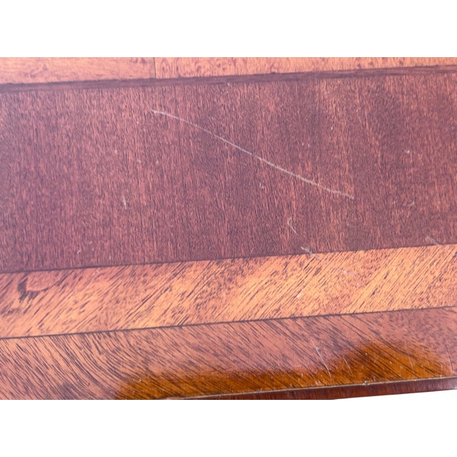 Brown Late 20th Century Regency Style Inlaid Writing Desk For Sale - Image 8 of 17