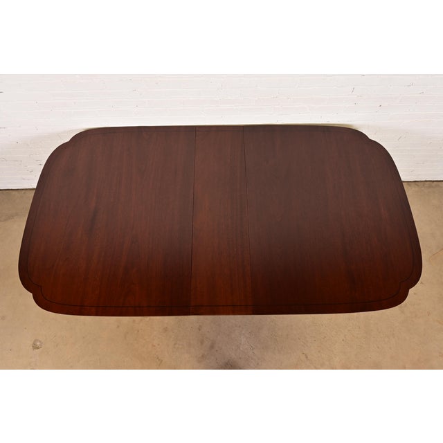 Brown Stickley Georgian Mahogany Double Pedestal Extension Dining Table, Newly Refinished For Sale - Image 8 of 12