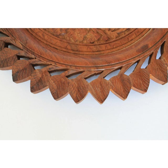 Mid 20th Century Vintage Hand Carved Wood Plate For Sale - Image 5 of 8