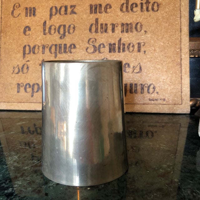 Transitional 1950s Solid Brass Artist Cup For Sale - Image 3 of 7