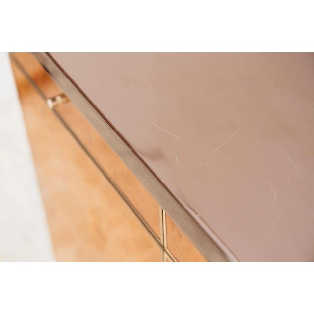 Vintage Modernist Sideboard Sideboard in Burl and Brass, 1970s For Sale - Image 9 of 12