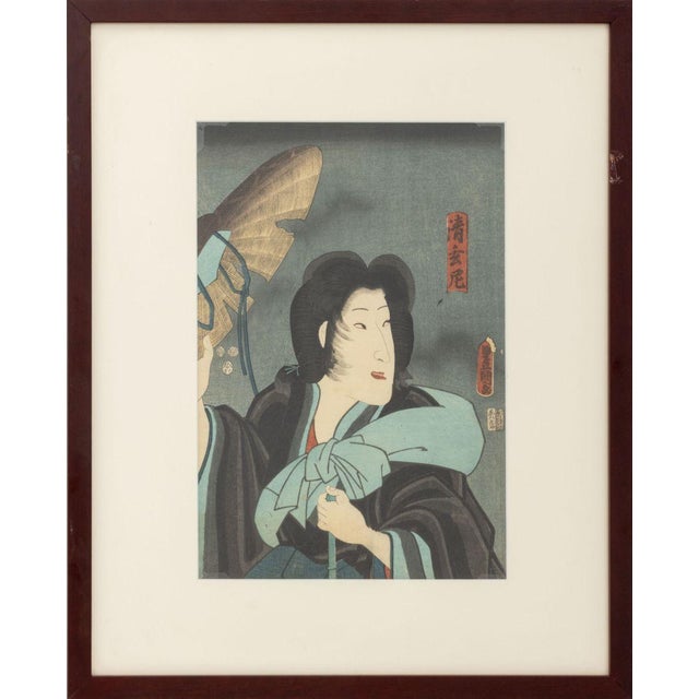 Utagawa School, Two Figural Woodblock Prints, 19th century, comprising: Utagawa Kunisada (Toyokuni III, Japanese,...