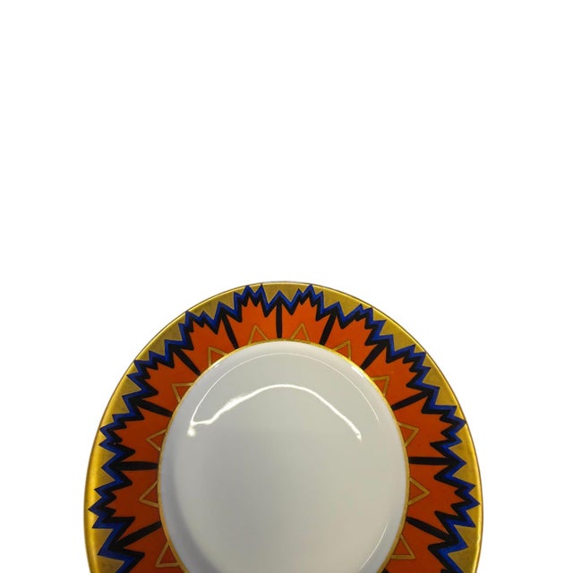 1920s Art Deco Egypt Cup and Saucer with Geometric Sun Pattern and Gilt Feet from Eschenbach Bavaria, Germany, 1920s, Set of 2 For Sale - Image 5 of 17