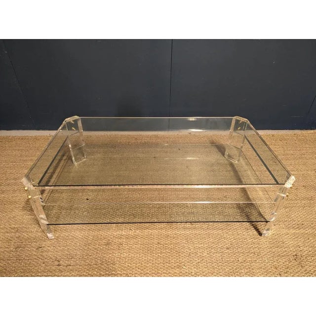 Vintage Coffee Table in Acrylic Glass For Sale - Image 3 of 6