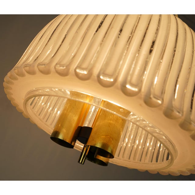 Large Mid-Century P 239 A 4168 Pendant Light in Glass and Brass from Glashütte Limburg, 1960s For Sale - Image 13 of 17