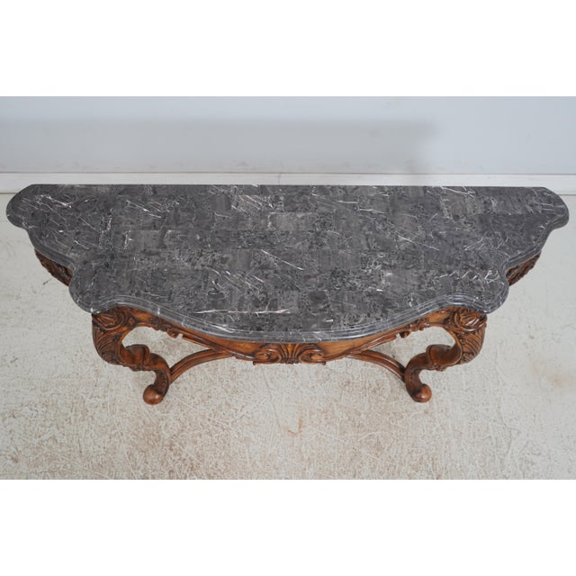 Italian Marble Top Italian Style Console Foyer Table For Sale - Image 3 of 12