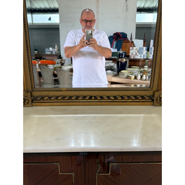 Wood 19th Century French Louis XVI Carved and Giltwood Mirror For Sale - Image 7 of 12