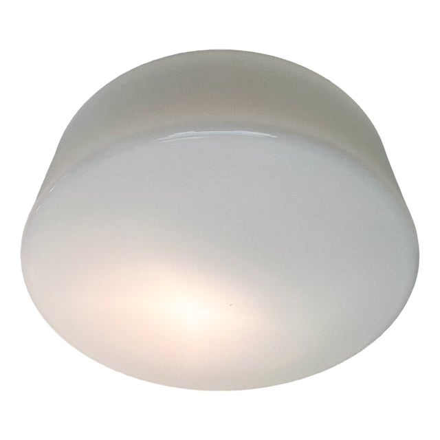 Large Bauhaus White Opaline Ceiling Lamp, 1930s For Sale