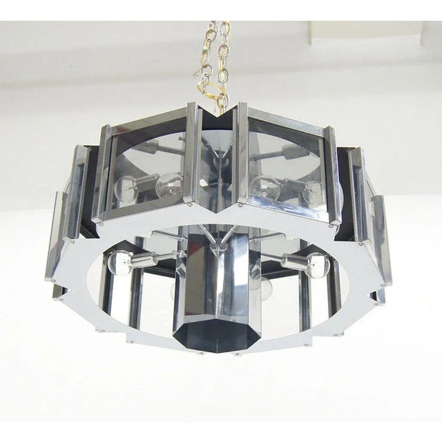 Robert Sonneman Sonneman Midcentury Chrome Glass Light Fixture For Sale - Image 4 of 6