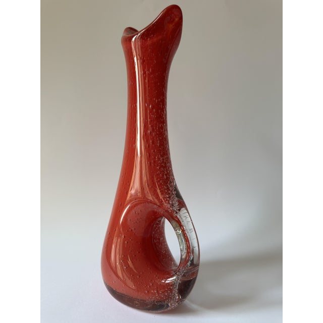 Glass Vintage Polish Art Glass Vase, 1970s For Sale - Image 7 of 18